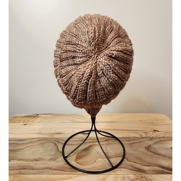 HANDMADE Rib Knit Beige Gradient Beanie Toboggan Hat Cap Unisex Women's Men's - Picture 6 of 8